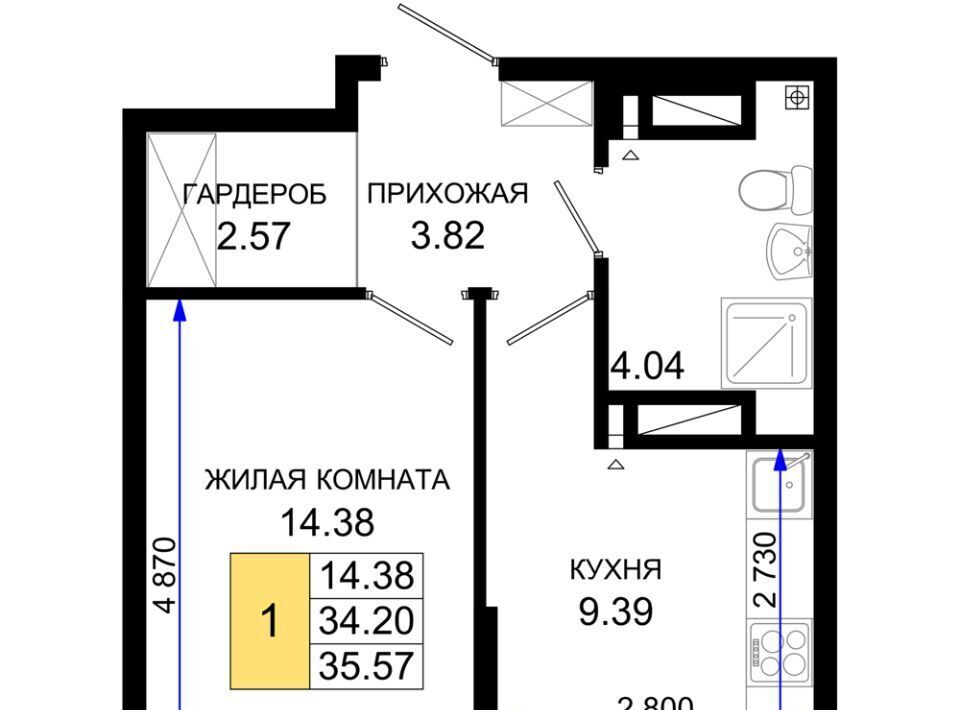 квартира г Ростов-на-Дону р-н Октябрьский пер Элеваторный 6/3 фото 1