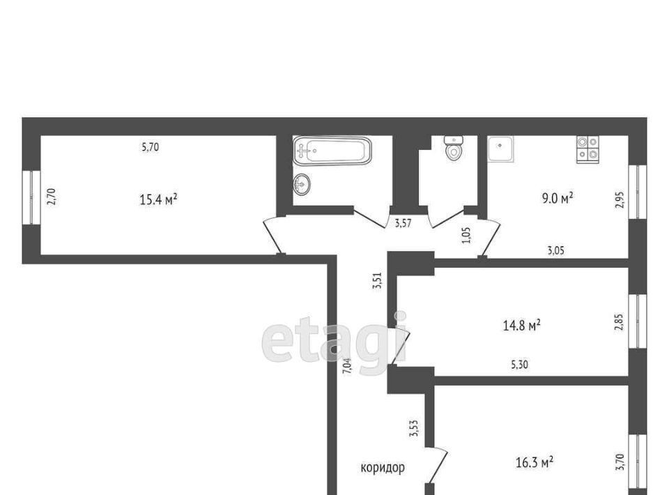 квартира г Тюмень р-н Калининский ул Мира 35 фото 3