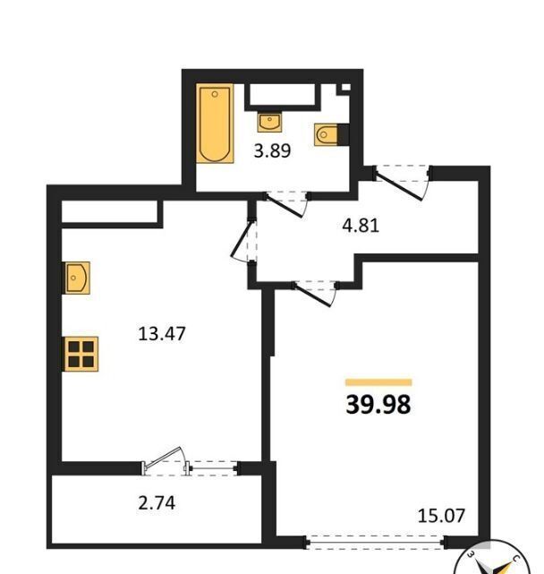 квартира г Пенза Пенза-2 пр-кт Строителей 1 р-н Октябрьский фото 16