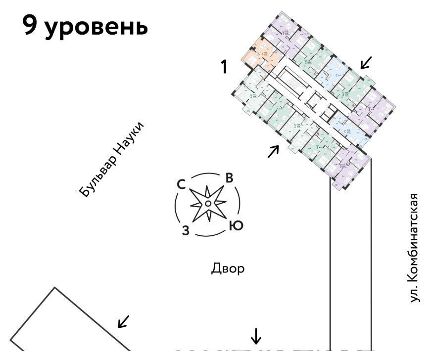 квартира г Тюмень р-н Калининский ул Комбинатская 16к/1 ЖК «Авторский» Калининский административный округ фото 2