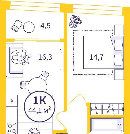 квартира г Екатеринбург р-н Верх-Исетский Геологическая ул Репина 111 ЖК Астон Отрадный фото 1