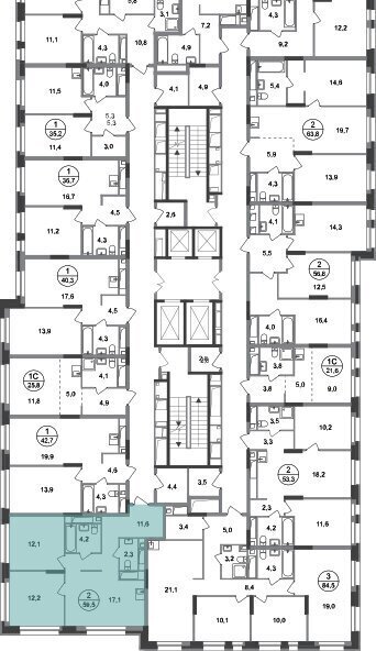 квартира п Московский г Московский ЖК Первый Московский 3 Филатов Луг, фаза, 7-я фото 18