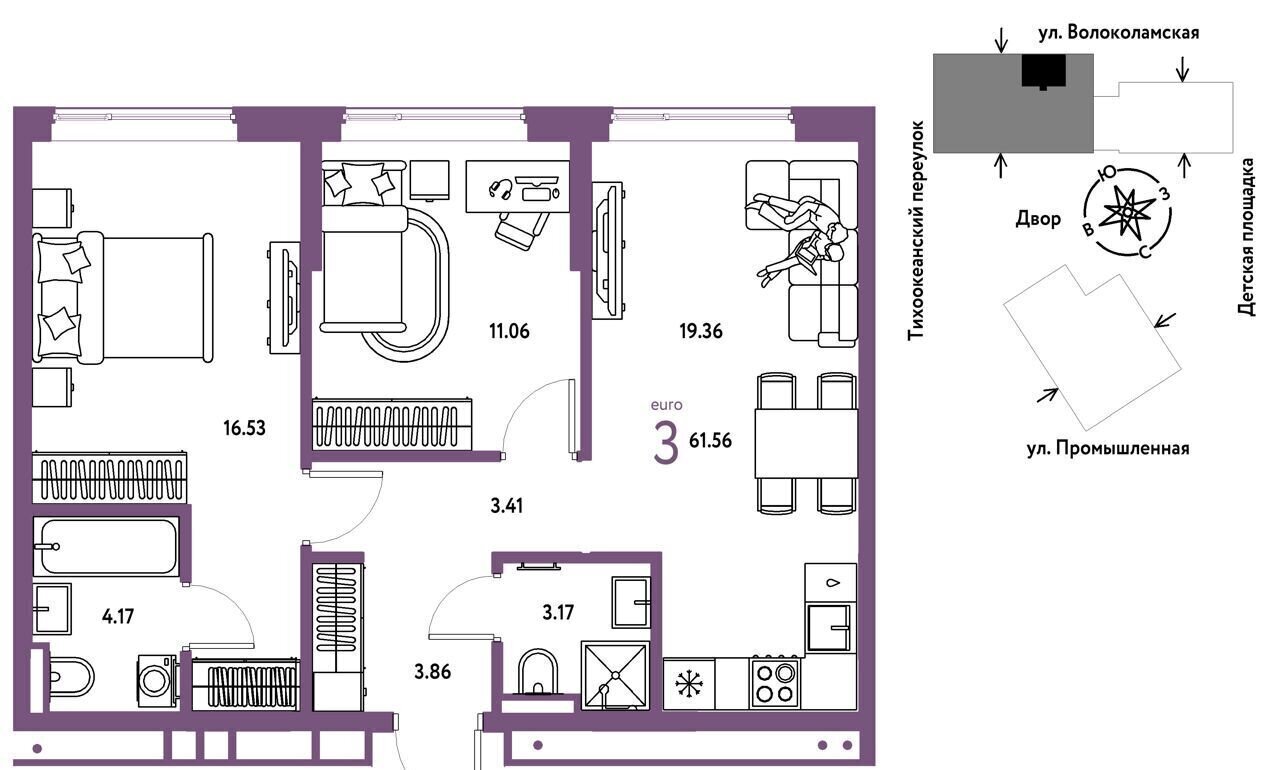 квартира г Тюмень р-н Центральный ул Мельникайте 42 корп. 1 фото 1