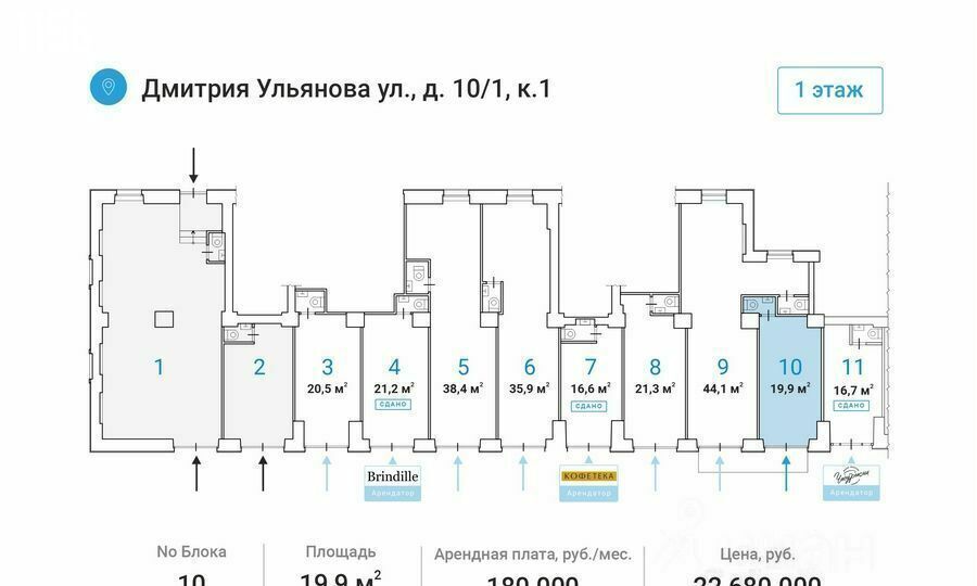 торговое помещение г Москва метро Академическая ул Дмитрия Ульянова 10/1к 1 фото 20