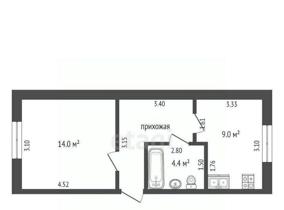 квартира р-н Ханты-Мансийский п Луговской ул Ленина 44 фото 8