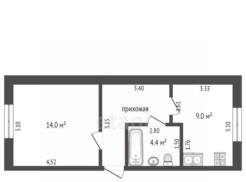 квартира р-н Ханты-Мансийский п Луговской ул Ленина 44 фото 9