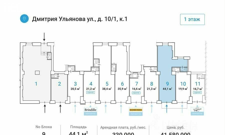 торговое помещение г Москва метро Академическая ул Дмитрия Ульянова 10/1к 1 фото 18