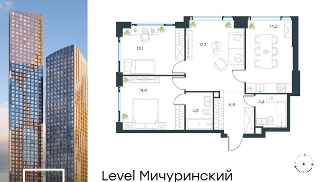 ЖК Левел Мичуринский к 1 фото