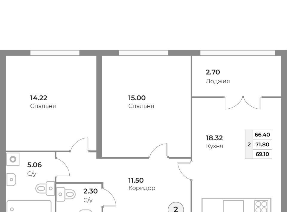 квартира г Калининград р-н Центральный ул Ватутина 38а фото 1