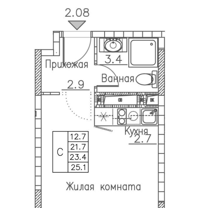 квартира г Владивосток р-н Ленинский ЖК «Гринхилс» фото 1