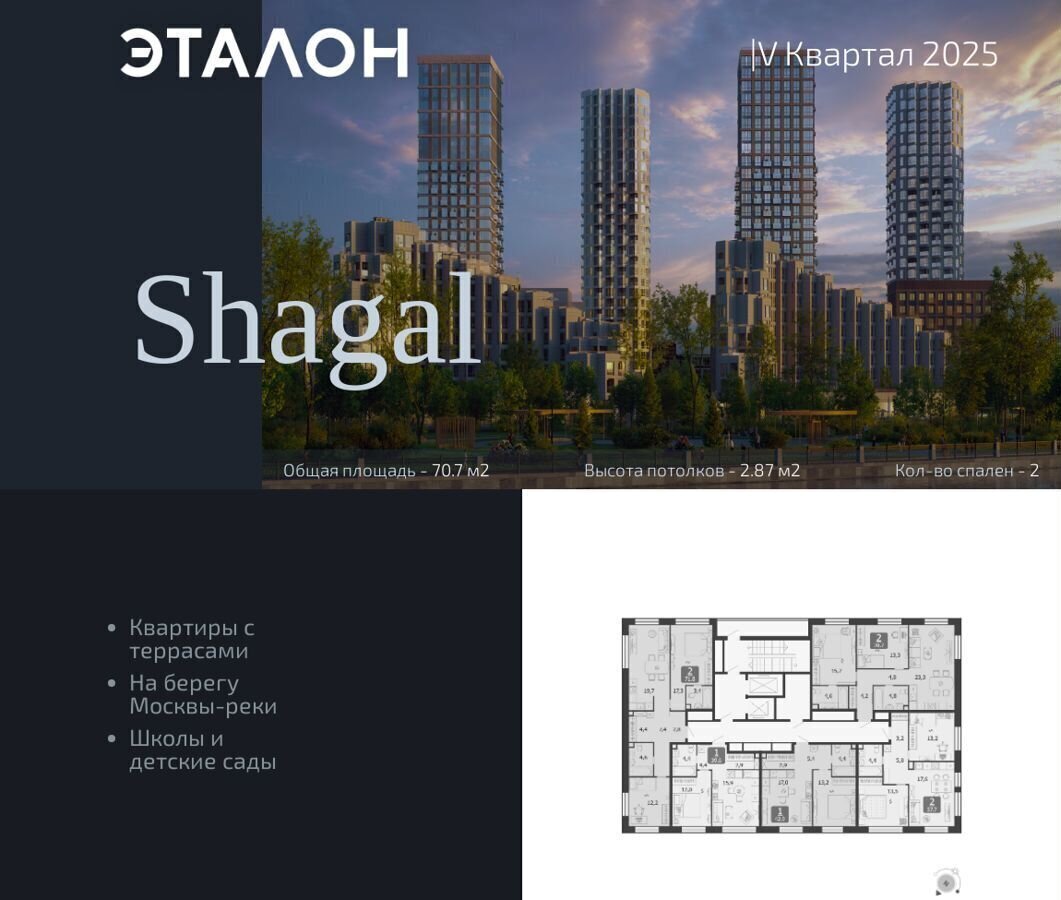 квартира г Москва метро ЗИЛ ул Автозаводская 23/75 Жилой квартал «Shagal» муниципальный округ Даниловский фото 1