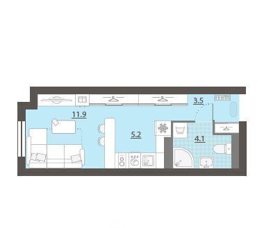 квартира г Екатеринбург Уральская Центральный ЖК «Азина 16» жилрайон фото 1