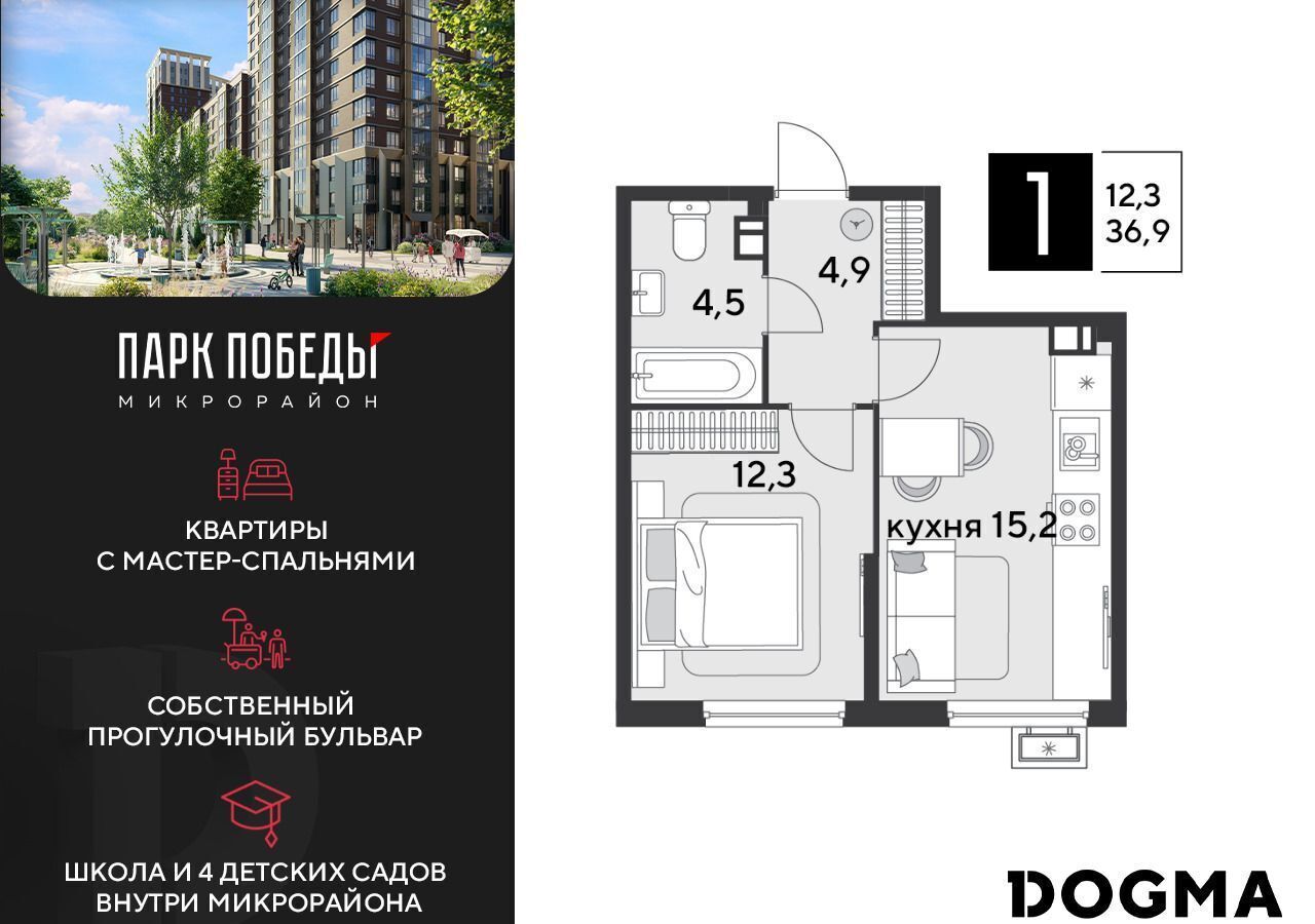 квартира г Краснодар р-н Прикубанский ЖК «Парк Победы 2» ш. Ближний Западный Обход/ул. Героя Пешкова/ ул. Садовая фото 1