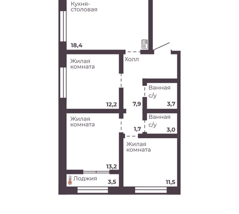 квартира г Челябинск р-н Тракторозаводский ЖК Ленина 4 фото 1