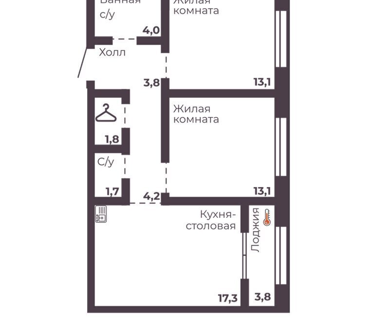 квартира г Челябинск р-н Тракторозаводский ЖК Ленина 4 фото 1