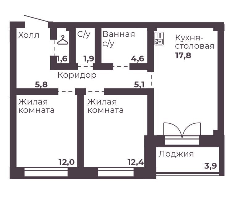 квартира г Челябинск р-н Тракторозаводский ЖК Ленина 4 фото 1