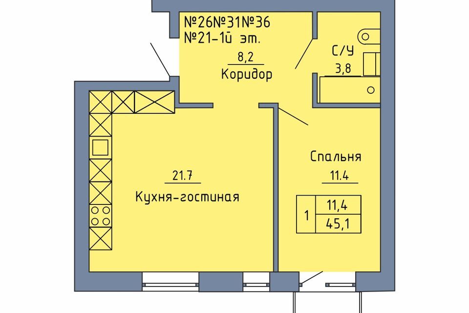 квартира г Оренбург р-н Промышленный пер Станочный Оренбург городской округ фото 1