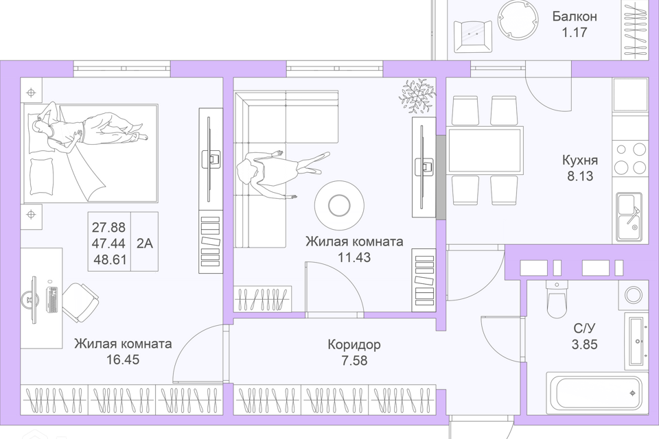 квартира г Казань р-н Советский ул Александра Курынова 1/1 Казань городской округ фото 1