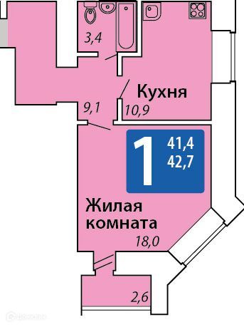 квартира г Чебоксары р-н Калининский проезд Гремячевский 6 городской округ Чебоксары фото 1