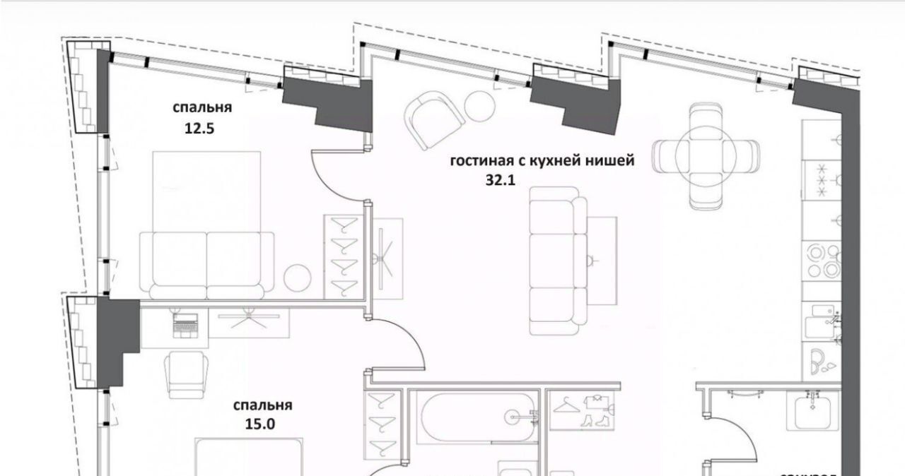 квартира г Москва метро Кутузовская 1-й Сетуньский проезд, 8 фото 2