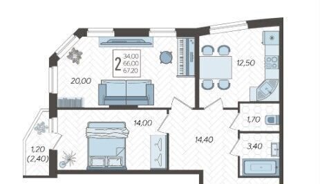 квартира г Краснодар р-н Прикубанский ул 3-я Трудовая 1/16 ЖК «Зеленодар» фото 1