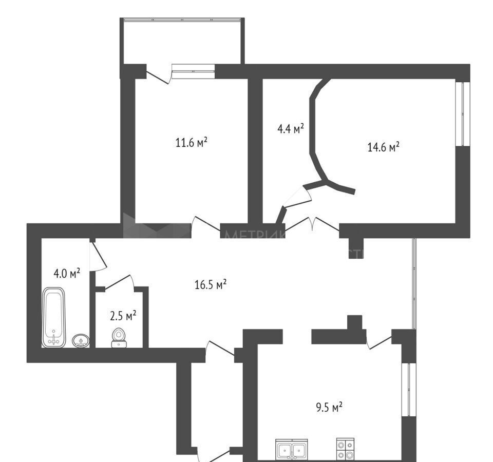 квартира г Тюмень р-н Центральный ул Харьковская 57к/2 фото 29