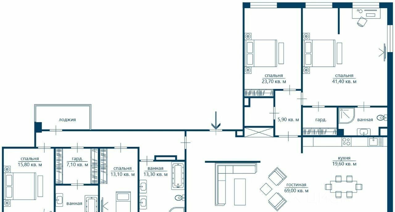 квартира г Москва метро Фрунзенская ул 3-я Фрунзенская 5к/1 фото 1