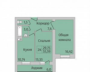 квартира г Новосибирск р-н Ленинский микрорайон «Дивногорский» стр. 43 фото 1