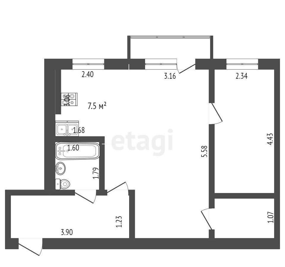 квартира г Омск р-н Центральный ул Чкалова 33 фото 18