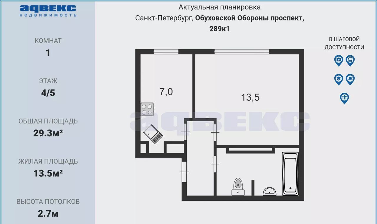 квартира г Санкт-Петербург метро Обухово пр-кт Обуховской Обороны 289к/1 округ Рыбацкое фото 4