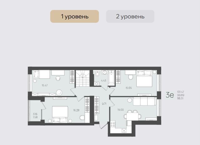 квартира р-н Светлогорский г Светлогорск ул Молодежная 4 фото 2