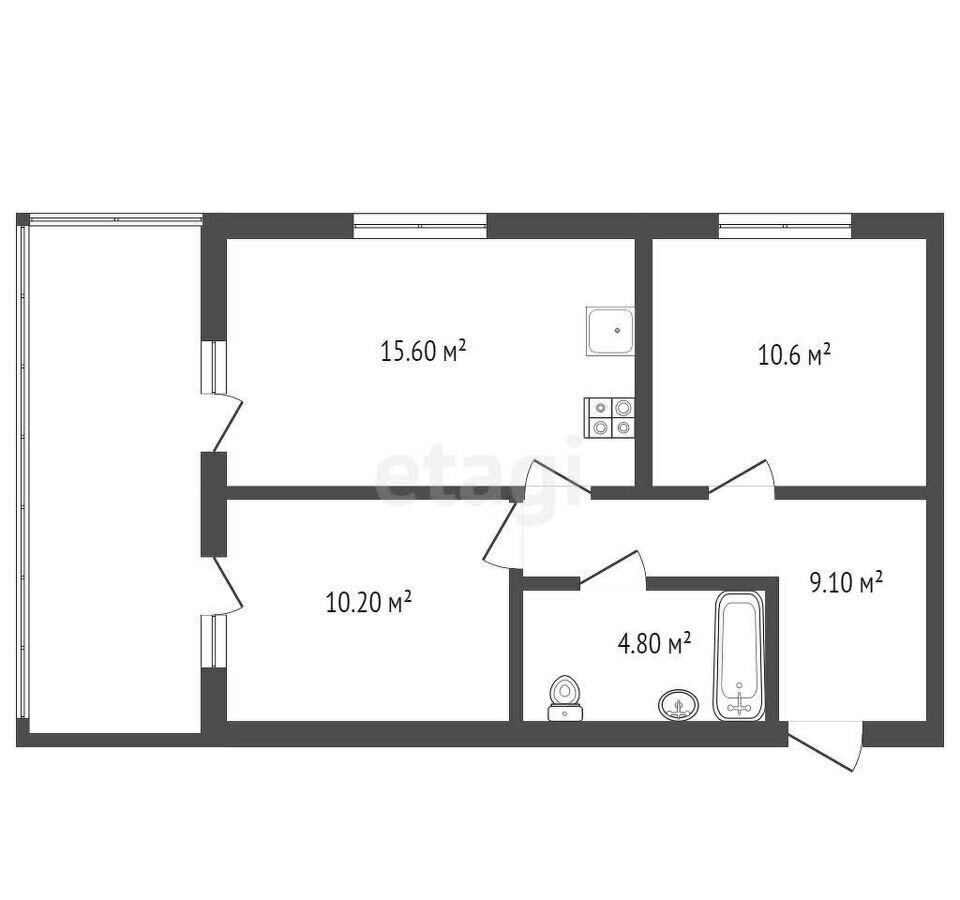 квартира г Краснодар р-н Прикубанский мкр Любимово 5/1 фото 16