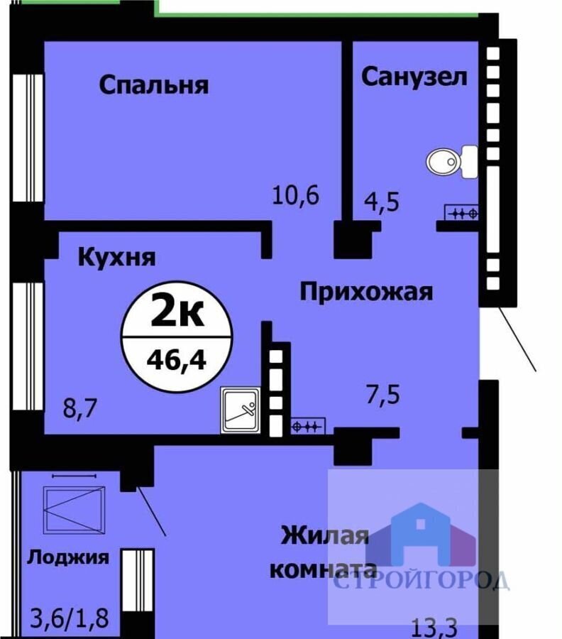 квартира г Красноярск р-н Октябрьский ул. Вильского/Лесопарковая, стр. 1 фото 1