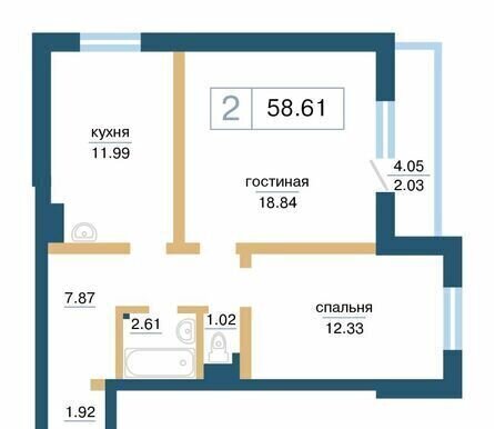 квартира г Красноярск р-н Советский микрорайон «Нанжуль-Солнечный» жилмас «Нанжуль-Солнечный», стр. 13 фото 1