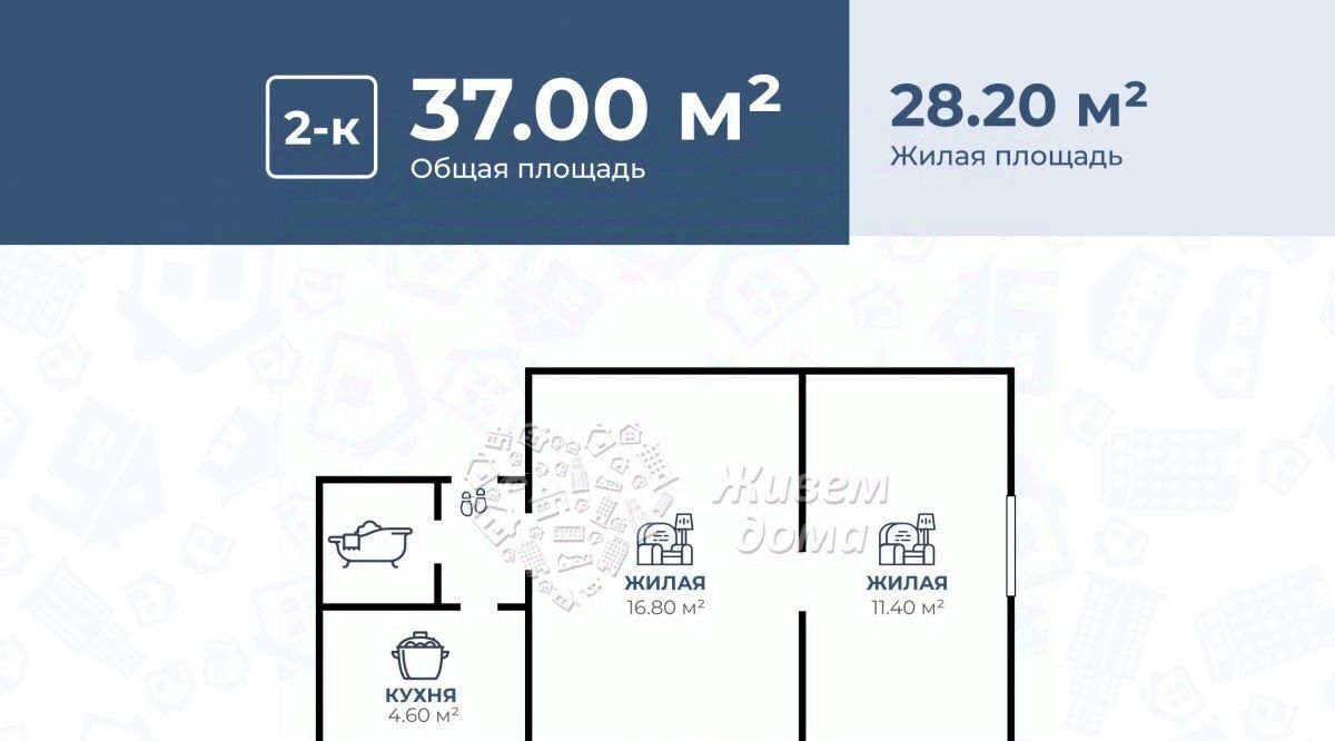 квартира г Волгоград р-н Советский ул им. Богданова 9 фото 12