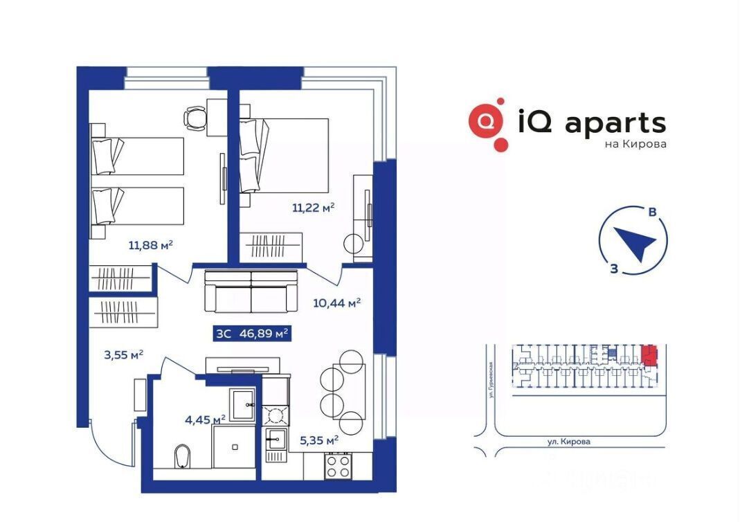 квартира г Новосибирск р-н Октябрьский Октябрьская ул Кирова 113к/3 фото 13