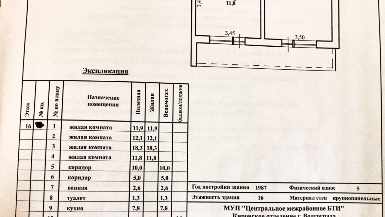 квартира г Волгоград р-н Кировский ул им. Никитина 121 фото 21