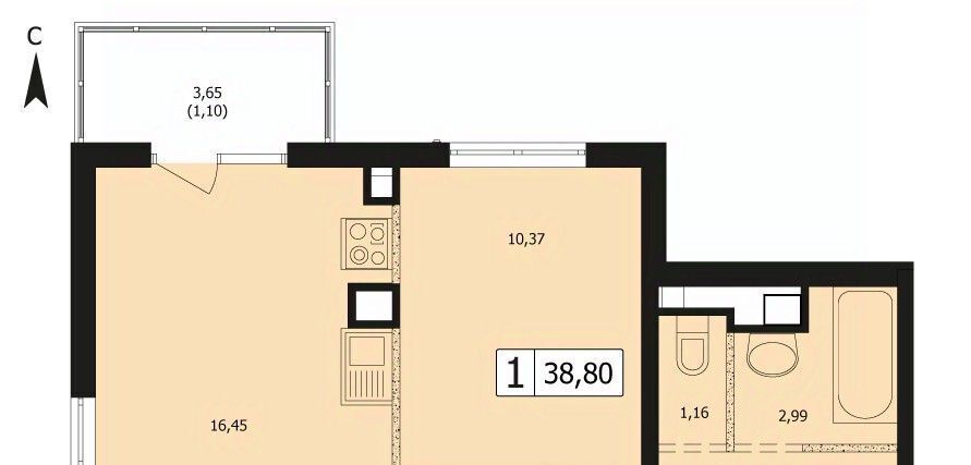 квартира г Краснодар р-н Карасунский ул Автолюбителей 1д/4 ЖК «Парусная Регата» фото 1