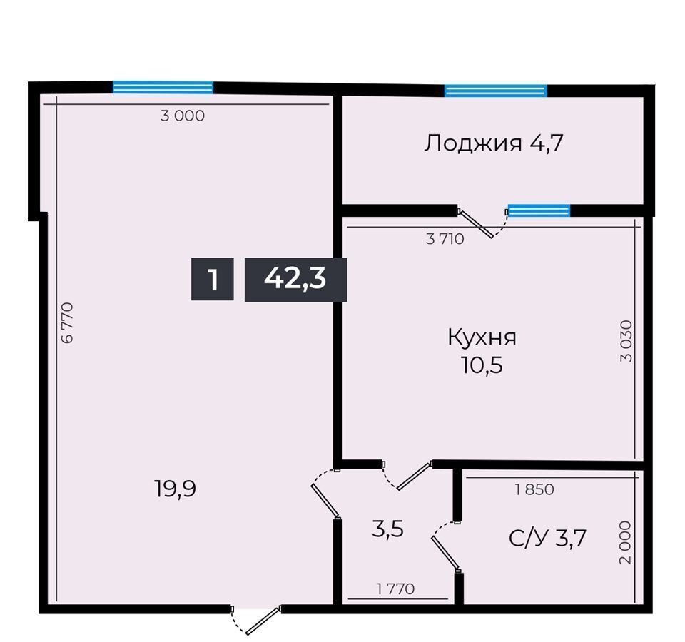 квартира г Ставрополь р-н Промышленный ул Южный обход 53 ЖК «Атмосфера-1» фото 2