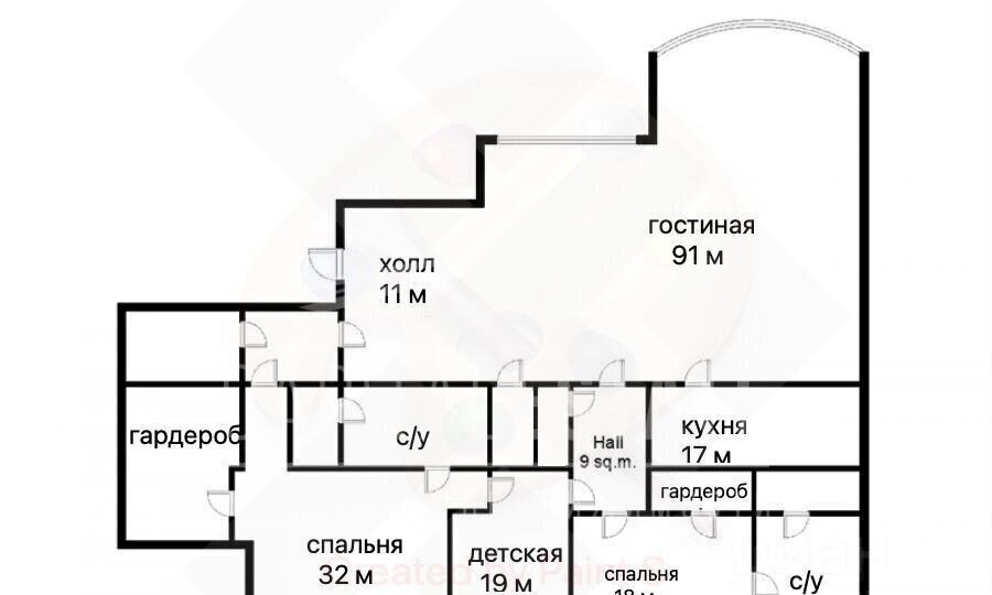 квартира г Москва метро Фрунзенская ул 2-я Фрунзенская 12 ЖК «Пять Звезд» муниципальный округ Хамовники фото 13