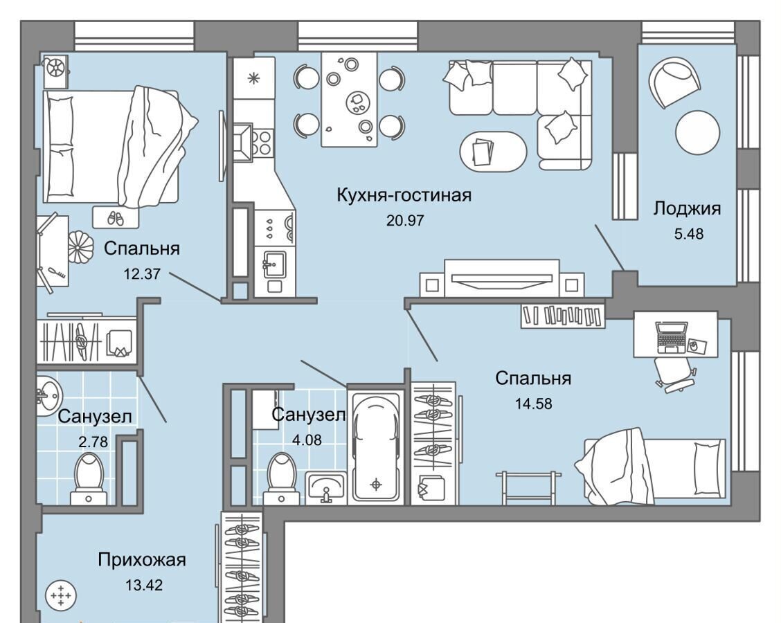 квартира г Киров р-н Ленинский ул Дмитрия Козулева 1 фото 1