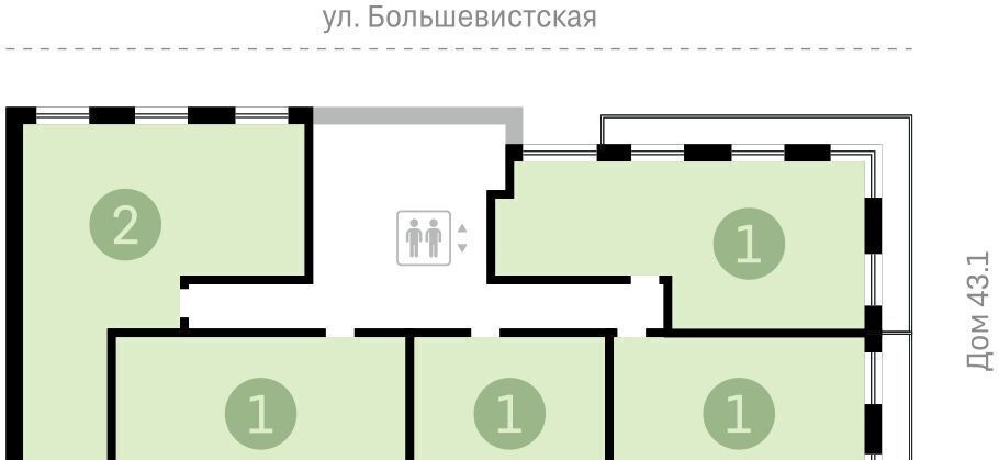 квартира г Новосибирск р-н Октябрьский ул Большевистская 43/2с фото 2