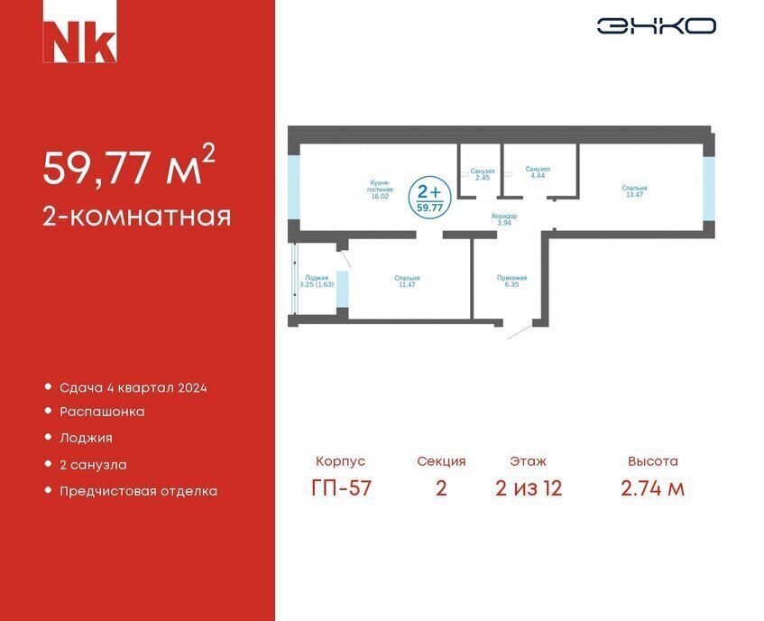 квартира р-н Тюменский д Патрушева ЖК «Никольский» фото 1