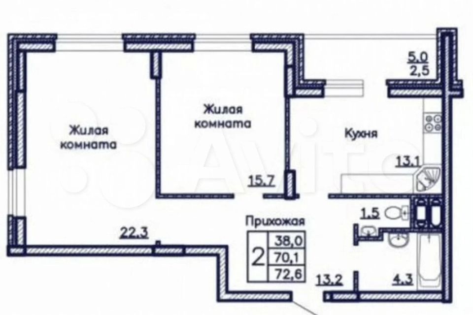 квартира г Воронеж р-н Ленинский ул Кривошеина 13/11 ЖК «Адмирал» городской округ Воронеж фото 1