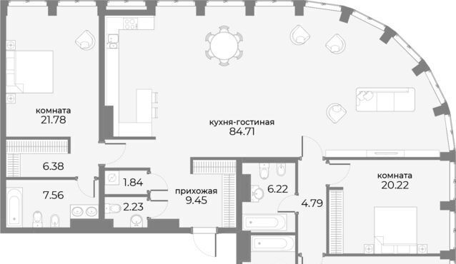 квартира г Москва метро Краснопресненская апарт-комплекс Sky View муниципальный округ Пресненский фото 1