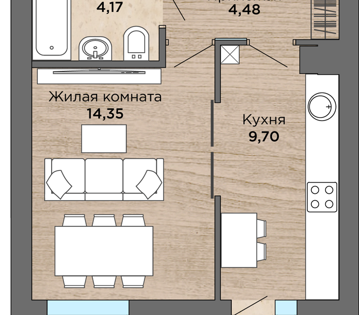 квартира пгт Янтарный ул Балебина 15а ЖК «Морской» Янтарный городской округ фото 3