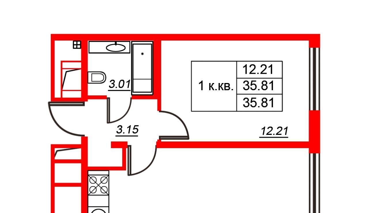 квартира г Санкт-Петербург метро Автово ул Маршала Казакова 21к/3 фото 5