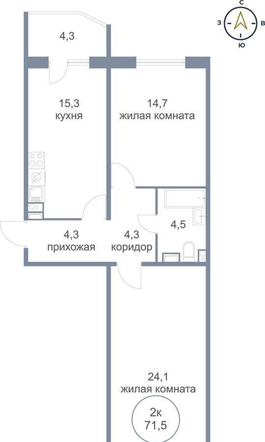 квартира г Сургут р-н Восточный тракт Югорский 54/2 фото 1