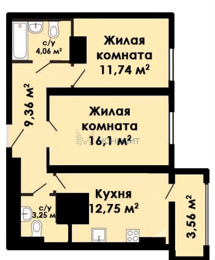 квартира г Нижний Новгород Горьковская ул Композитора Касьянова 11 фото 20