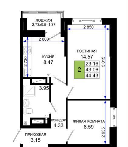 квартира г Ростов-на-Дону р-н Октябрьский пер Элеваторный поз. 2. 1 фото 2